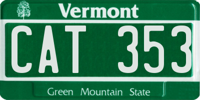 VT license plate CAT353