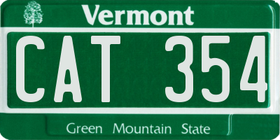 VT license plate CAT354