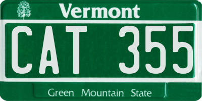VT license plate CAT355