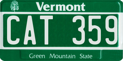 VT license plate CAT359