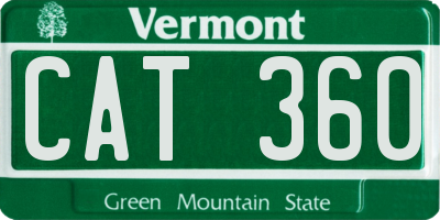 VT license plate CAT360