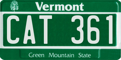 VT license plate CAT361