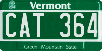 VT license plate CAT364