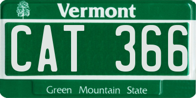 VT license plate CAT366
