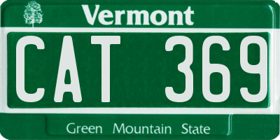 VT license plate CAT369