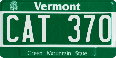 VT license plate CAT370