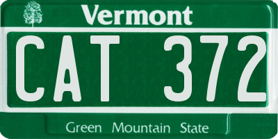 VT license plate CAT372