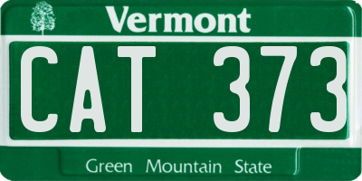 VT license plate CAT373