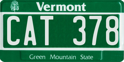 VT license plate CAT378