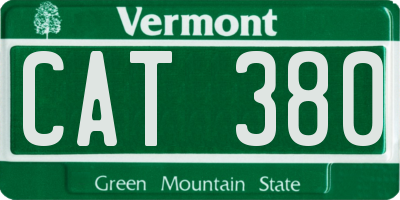 VT license plate CAT380