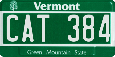 VT license plate CAT384