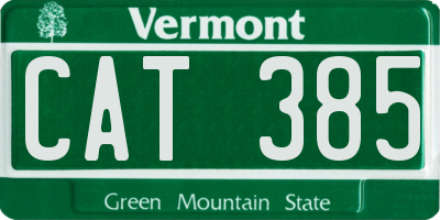 VT license plate CAT385