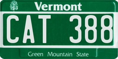 VT license plate CAT388