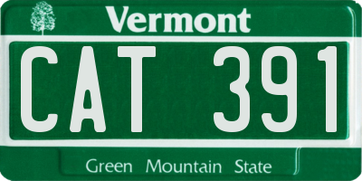 VT license plate CAT391