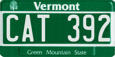 VT license plate CAT392