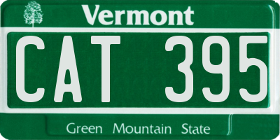 VT license plate CAT395