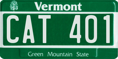 VT license plate CAT401