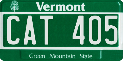 VT license plate CAT405