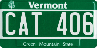 VT license plate CAT406