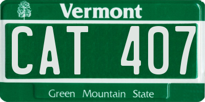 VT license plate CAT407