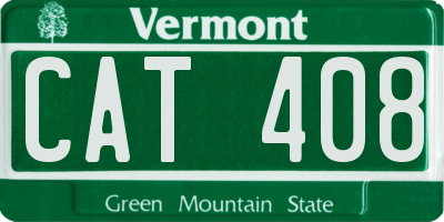 VT license plate CAT408