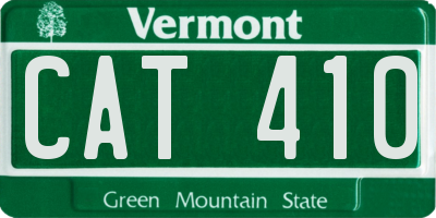 VT license plate CAT410