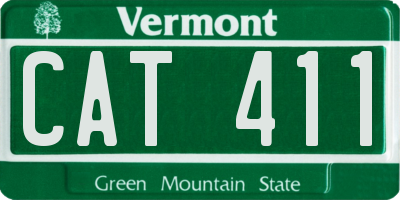 VT license plate CAT411