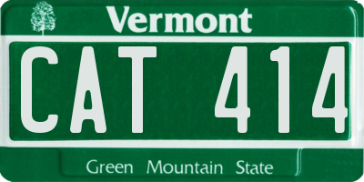 VT license plate CAT414