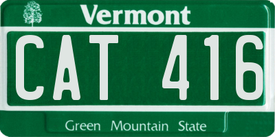 VT license plate CAT416