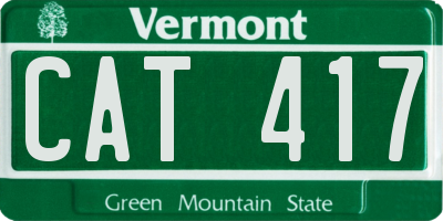 VT license plate CAT417