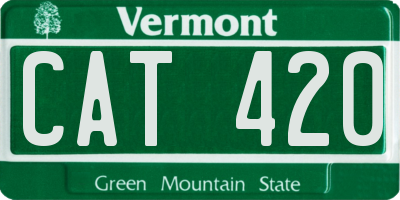 VT license plate CAT420