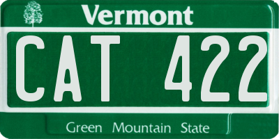 VT license plate CAT422