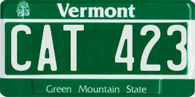 VT license plate CAT423