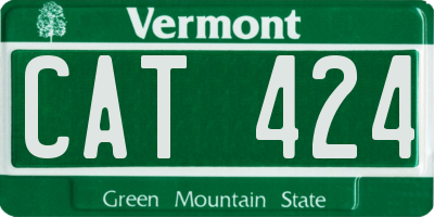 VT license plate CAT424