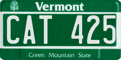 VT license plate CAT425