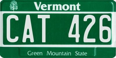 VT license plate CAT426