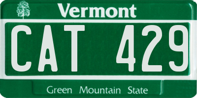 VT license plate CAT429
