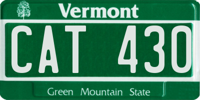 VT license plate CAT430