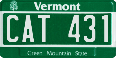 VT license plate CAT431