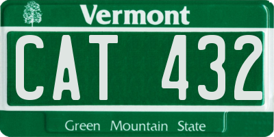 VT license plate CAT432