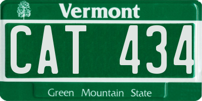 VT license plate CAT434