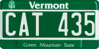 VT license plate CAT435