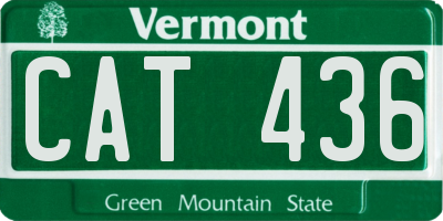 VT license plate CAT436