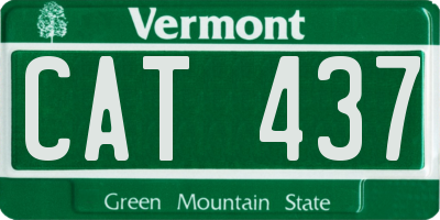 VT license plate CAT437