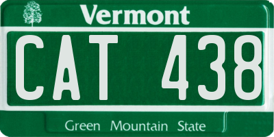 VT license plate CAT438