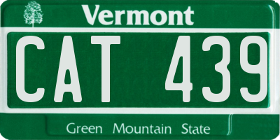 VT license plate CAT439