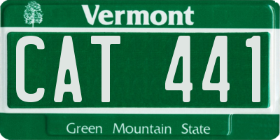 VT license plate CAT441