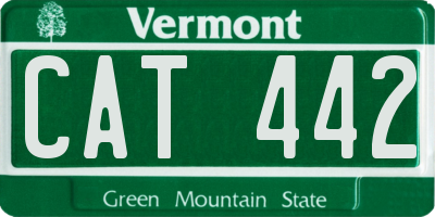 VT license plate CAT442