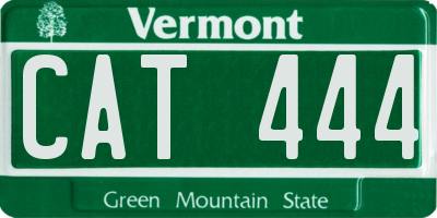 VT license plate CAT444