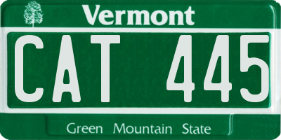 VT license plate CAT445